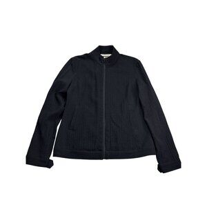 Orvis Womens Black Textured Jacket Size S (6/8) Rayon Blend Full Zip Lightweight